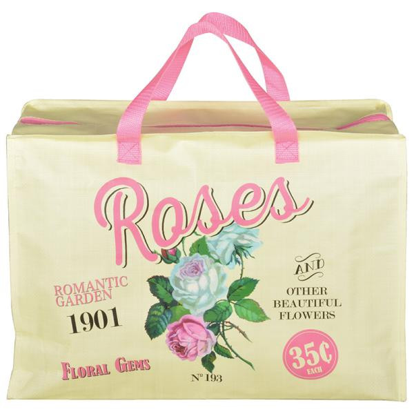 Nákupná taška so zipsom, ruže