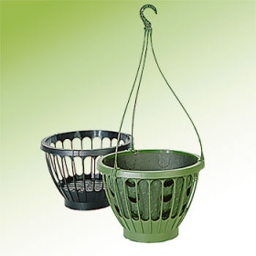 Závesný kvetináč s vložkou, zelený